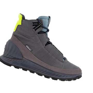 Men's Ecco Exostrike High Boots Grey / Black | SG 438JPQ